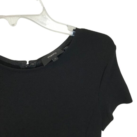 Womens Size 10 Theory Black Jatinn K Oxford Stretch Knit Mini Dress - Picture 5 of 7